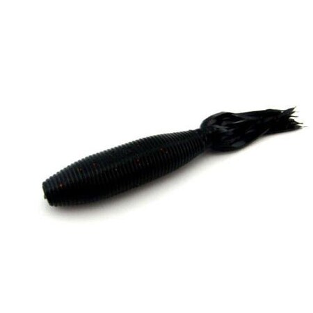 Yamamoto 92F10051 Fat Ika, 4 Black With Small Red Flake, 10PK YAM-92F-10-051